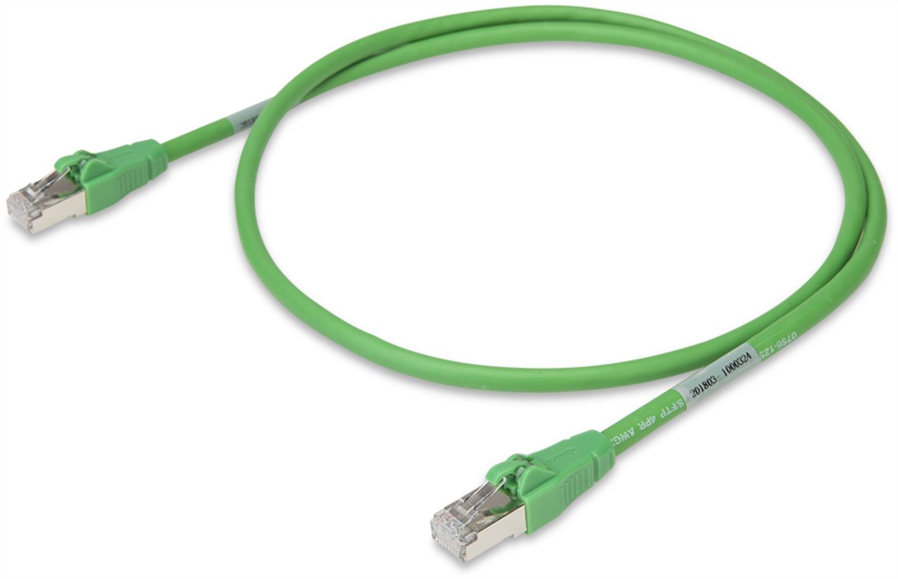 Patchkabel Cat6A 1m gn S/FTP RJ45