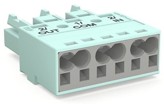 Steckverbinder Gebäude 3p Federzug 250V 25A 4qmm Buchse 2in/1com/2out