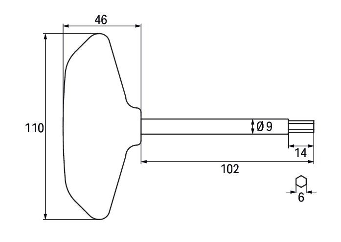 Innensechskantschlüssel SW6mm T-Griff Isoliert