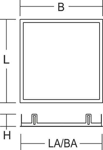 Einbaurahmen ws ST L649mm B649mm H2mm