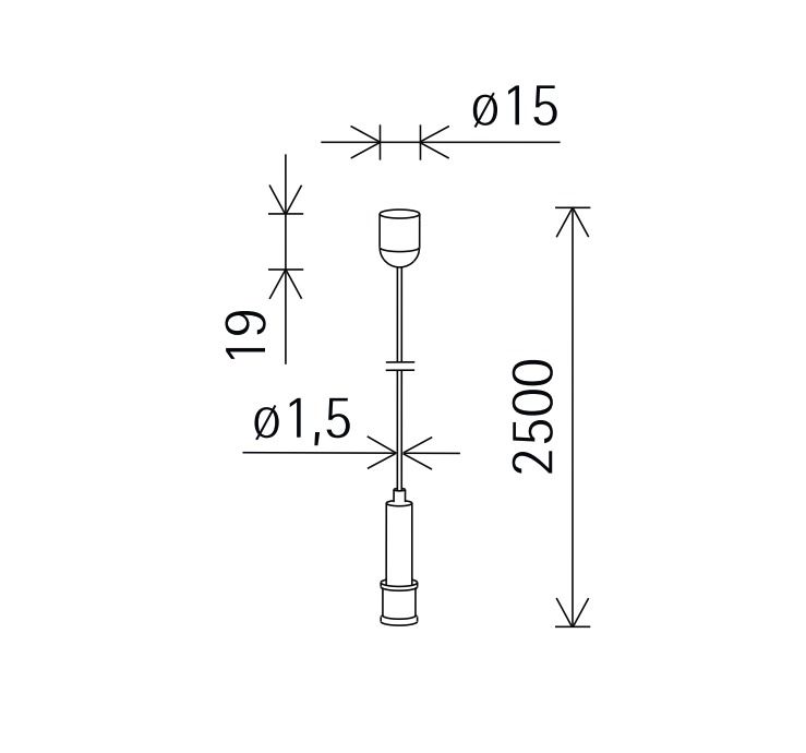 Seilabhängung si ST Ø1,5mm L2500mm