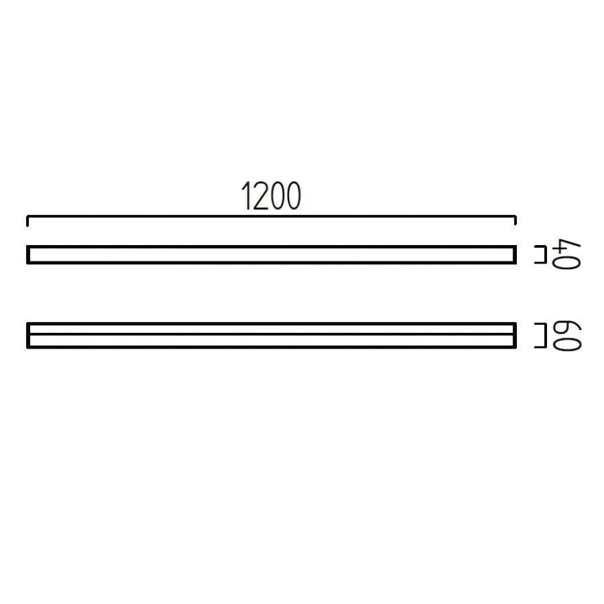 LED-Badleuchte LADO 24W 2900K 2080lm chr Konv IP44 1200x60x40mm
