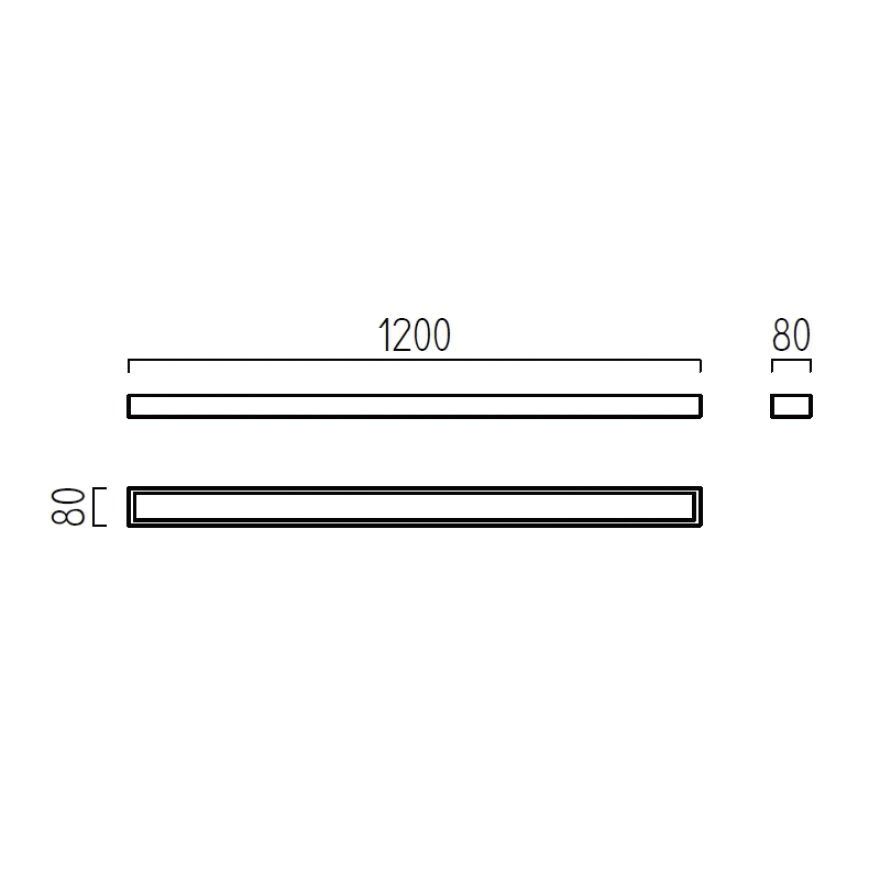 LED-Badleuchte THEIA 30W 2900K 1800lm chr Konv IP44 1200x45x80mm
