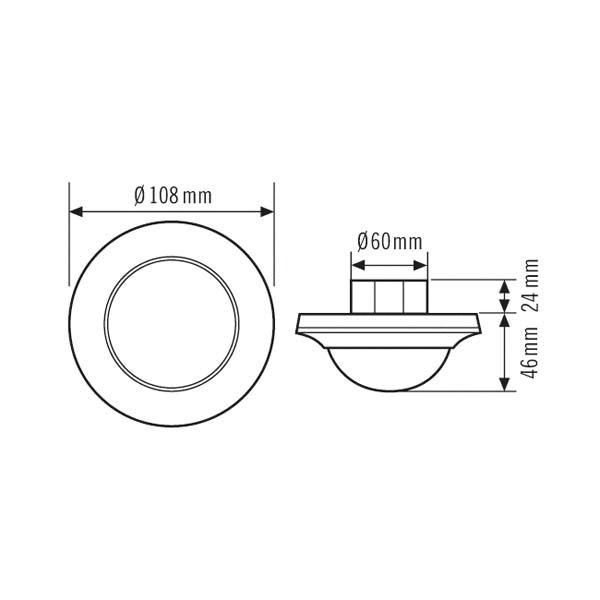 Präsenzmelder EB 0-360° Compact 230V ws IP20 Einb Fernbedienbar 2300W