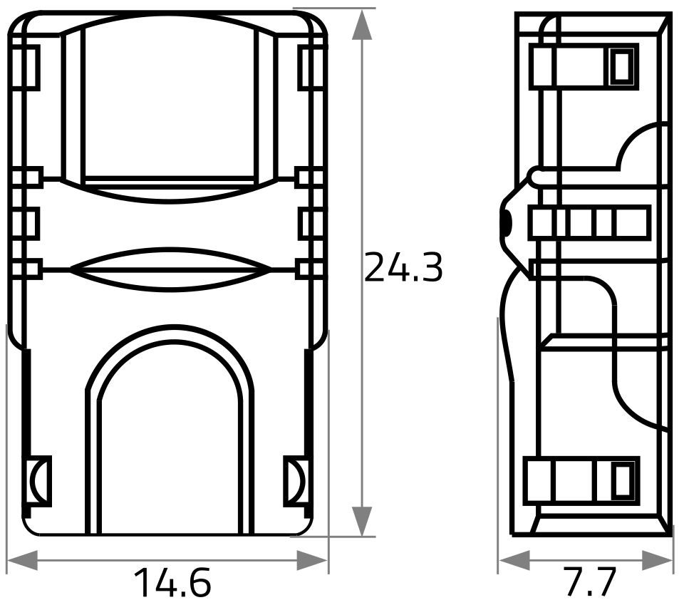 Einspeisungsverbinder PushSpace 24,3x14,6x7,7m