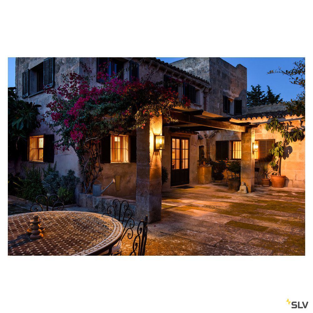 Wandanbauleuchte 15W HV anth IP44 E27 BWM 140x140x290mm