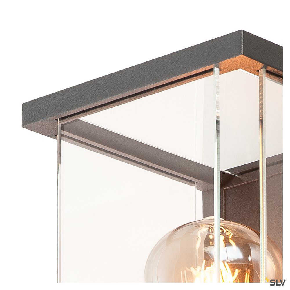 Wandanbauleuchte 15W HV anth IP44 E27 140x140x290mm