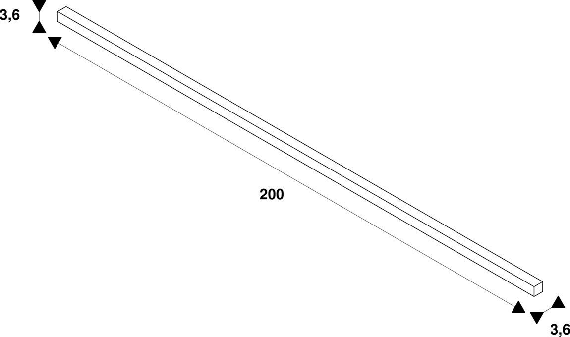Stromschiene 3ph 2000mm ws 220-250V Alu Bus Busfähig 36x36mm rechteck