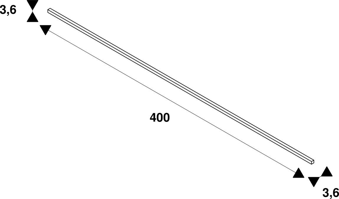 Stromschiene 3ph 4000mm sw 220-250V Alu Bus Busfähig 36x36mm rechteck