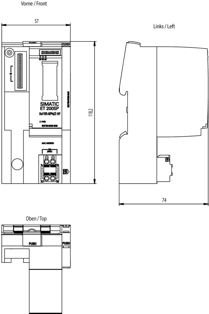 Kommunikations-Modul DC 19,2-28,8V Unterstützt Protokoll für PROFINET IO