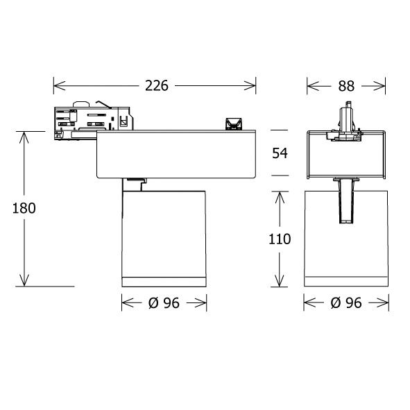 LED-Schienenstrahler 39W Scout 4000K Alu 4530lm Konv Dimmung DALI 1LED IP20 sw mt