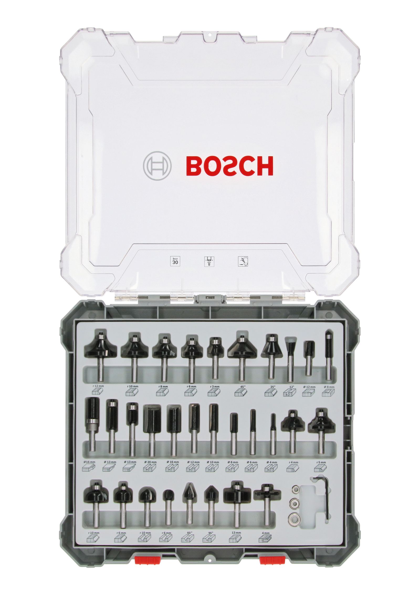 Fräser-Set 30tl 8mm Holz