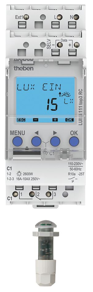 Dämmerungsschalter REG 230V 2600W/AGL 2300VA/LL 800W/LLparr 1-99000lx Wandanb