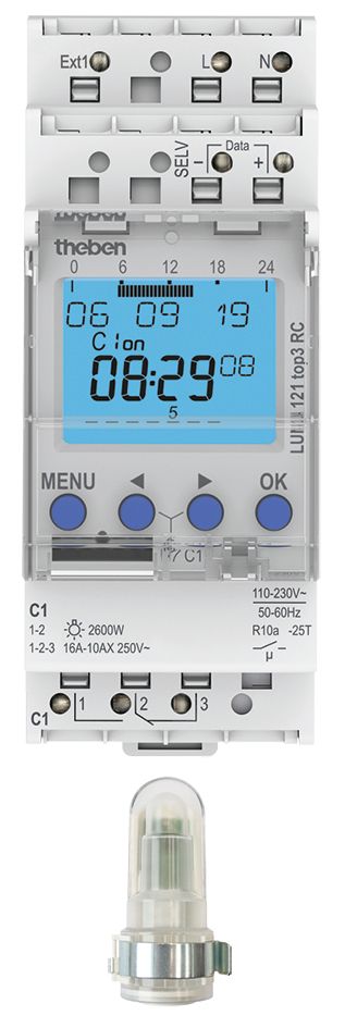 Dämmerungsschalter REG 230V 2600W/AGL 2300VA/LL 800W/LLparr 1-99000lx Wandanb