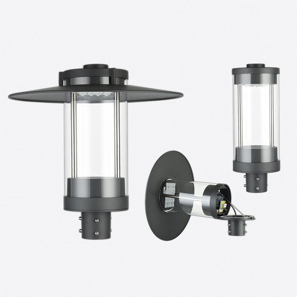 LED-Aufsatzleuchte 38W FOKUS 76mm 4000K 3800lm sw EVG Alu Gl_tr IP66