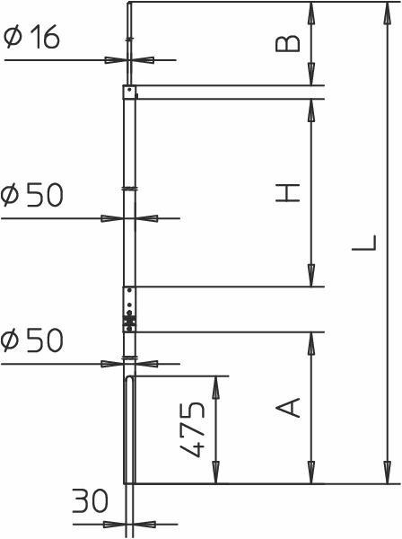 Fangstange 8000mm Rundleiter GFK unbeh Hochspannungsfeste isolierte Ausführung