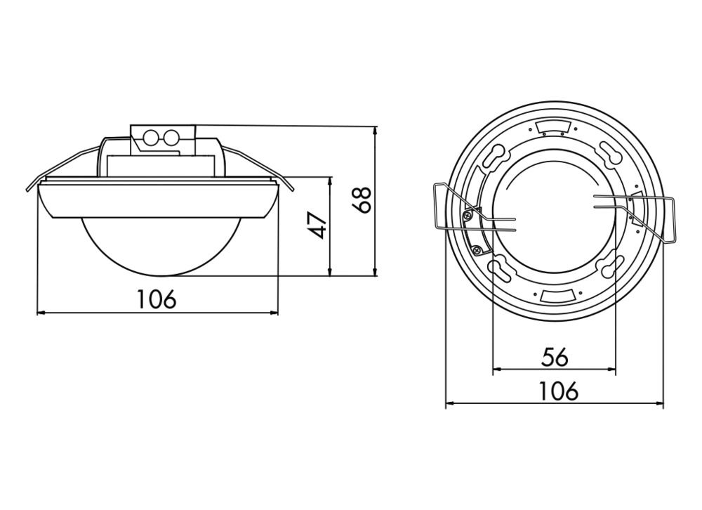 Multisensor-Bus DALI Einb ws 360° 2,5m v0-360° DeckeneinbLeuchte