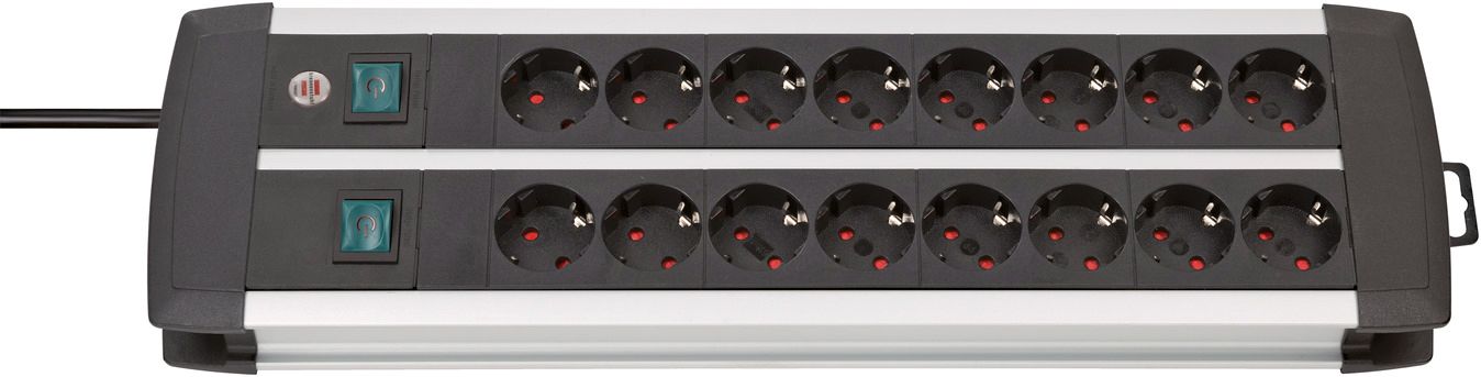 Steckdosenleiste 16f sw/s m.Ein/Aus 3m 45° IP20 1,5qmm