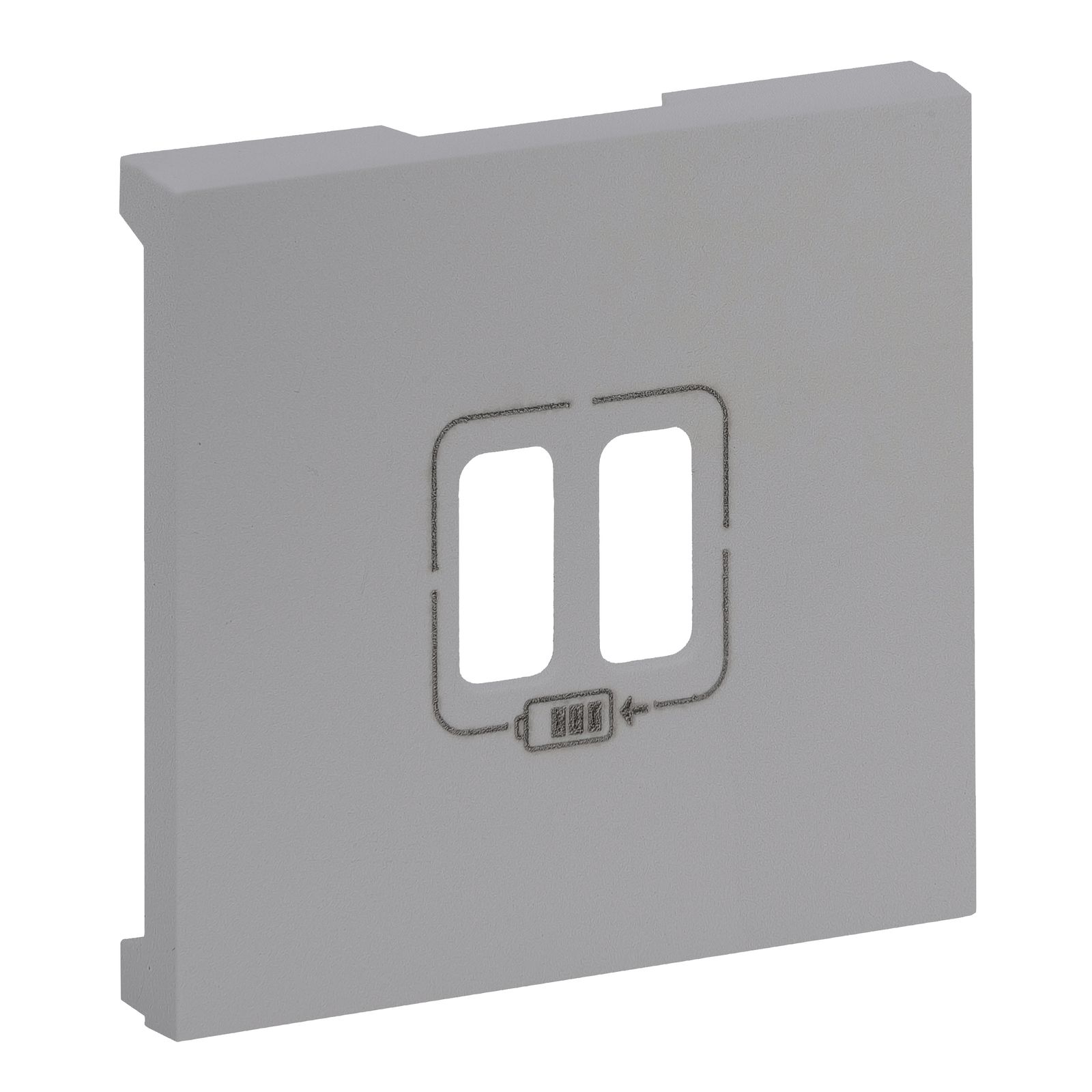 Zentralplatte USB 1f alu m.Aufdr ohne