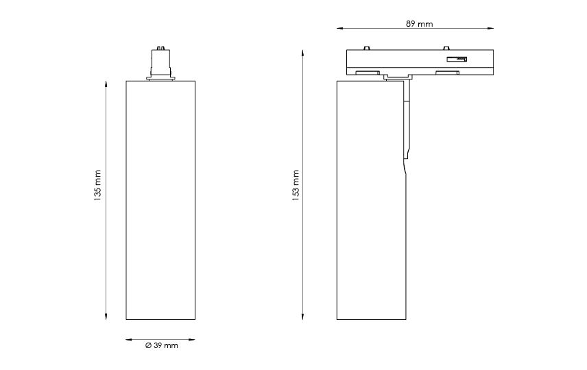 LED-Schienenstrahler 7W ZIP TUBE 2700K 360lm Konv 1LED Alu IP20 ws mt RF:matt