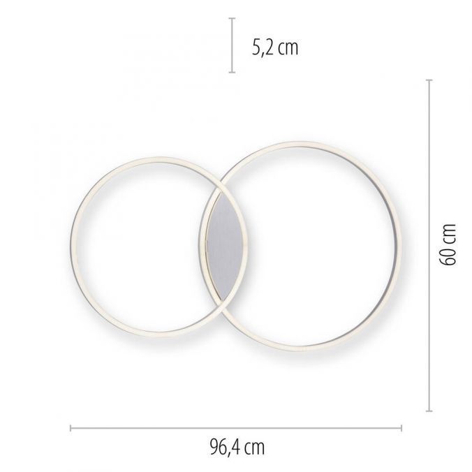 LED-Anbauleuchte Q-KATE 42W 2700-5000K 2200lm al Konv IP20 964x600x52mm