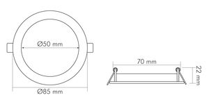 LED-Panel 0x0mm 5W 3000K 410lm ws Konv IP44 Ø85x22mm