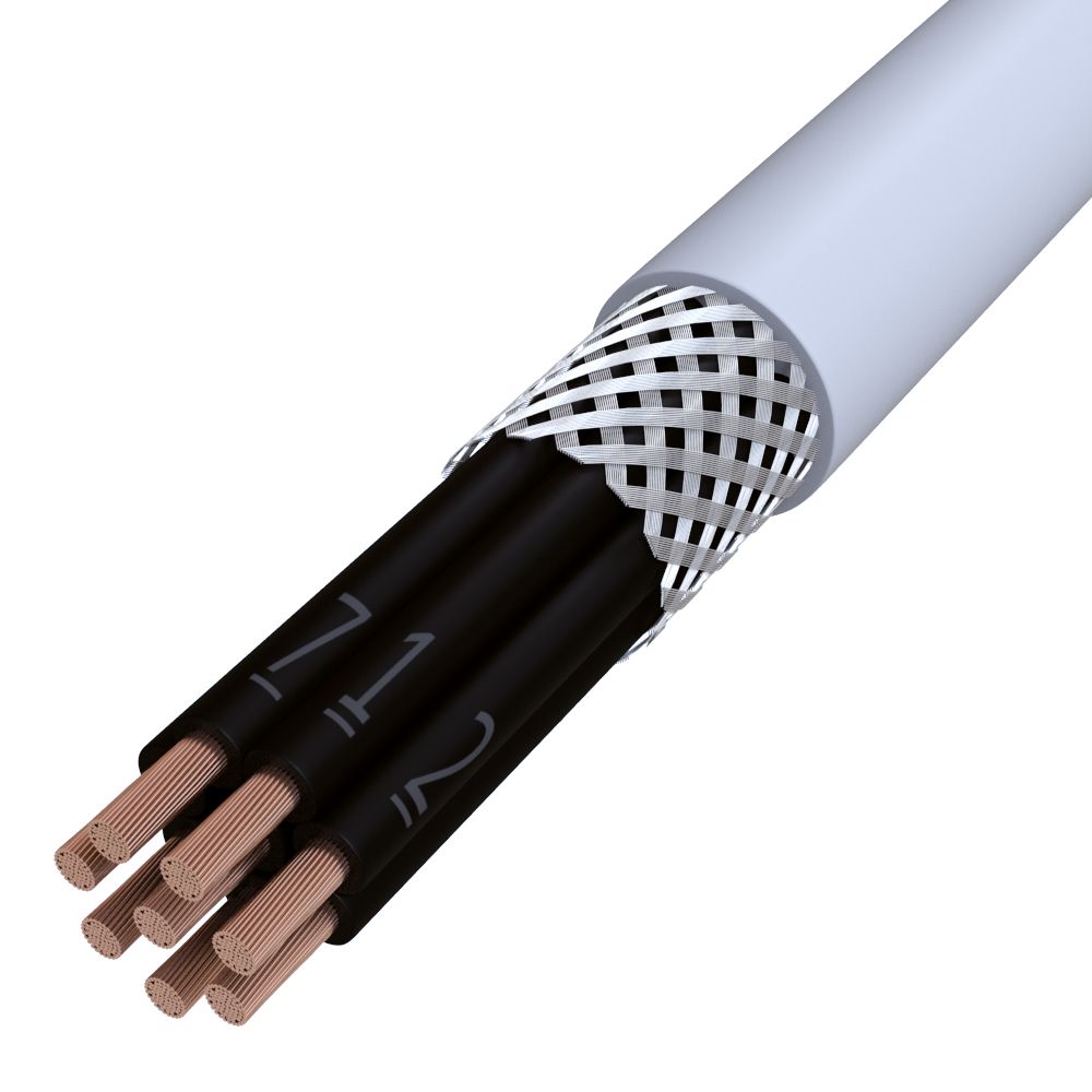 PVC-Steuerleitung Eca CY-OZ 8x0,75 gr TR1T gesch Ø8,8mm Polyvinylchlorid (PVC)