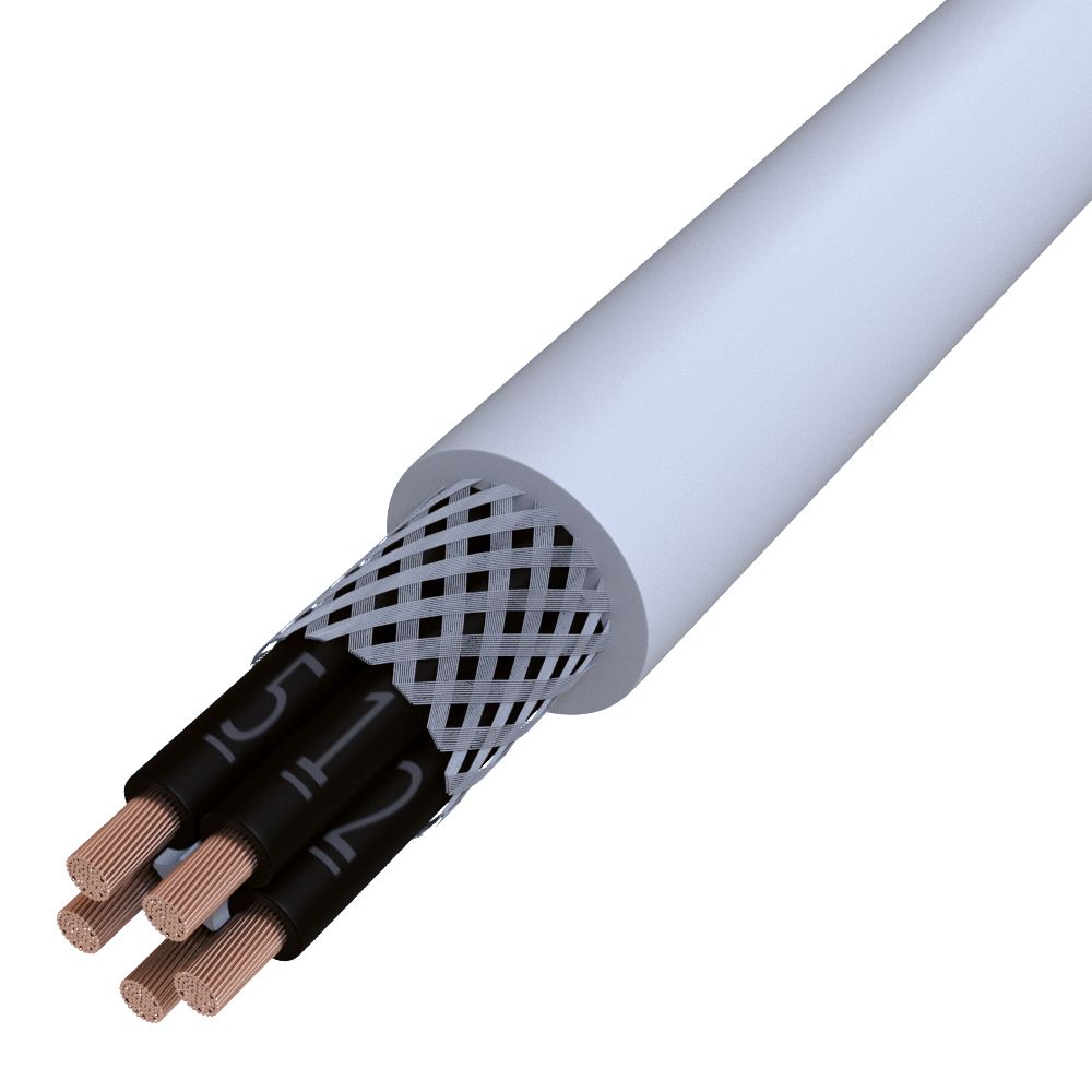 PVC-Steuerleitung Eca CY-OZ 5x1 gr TRS gesch Ø7,6mm Polyvinylchlorid (PVC)