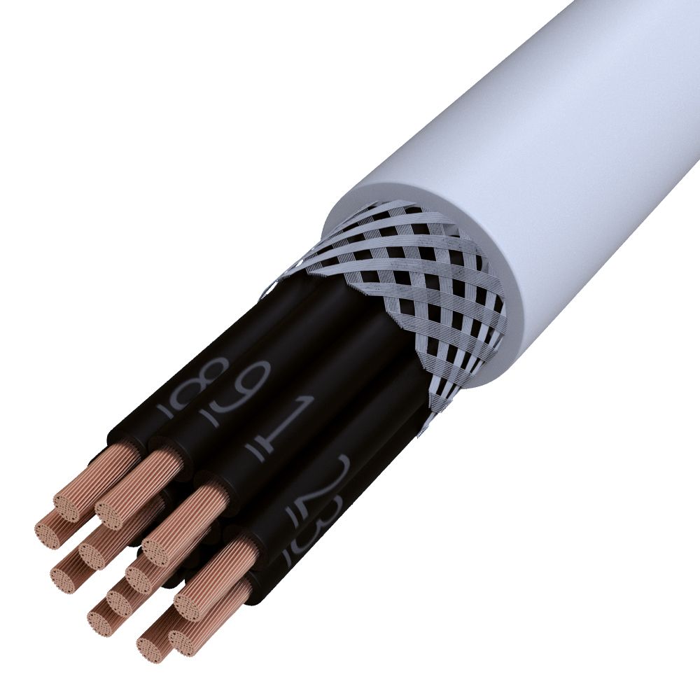PVC-Steuerleitung Eca CY-OZ 12x2,5 gr TRS gesch Ø18,8mm Polyvinylchlorid (PVC)