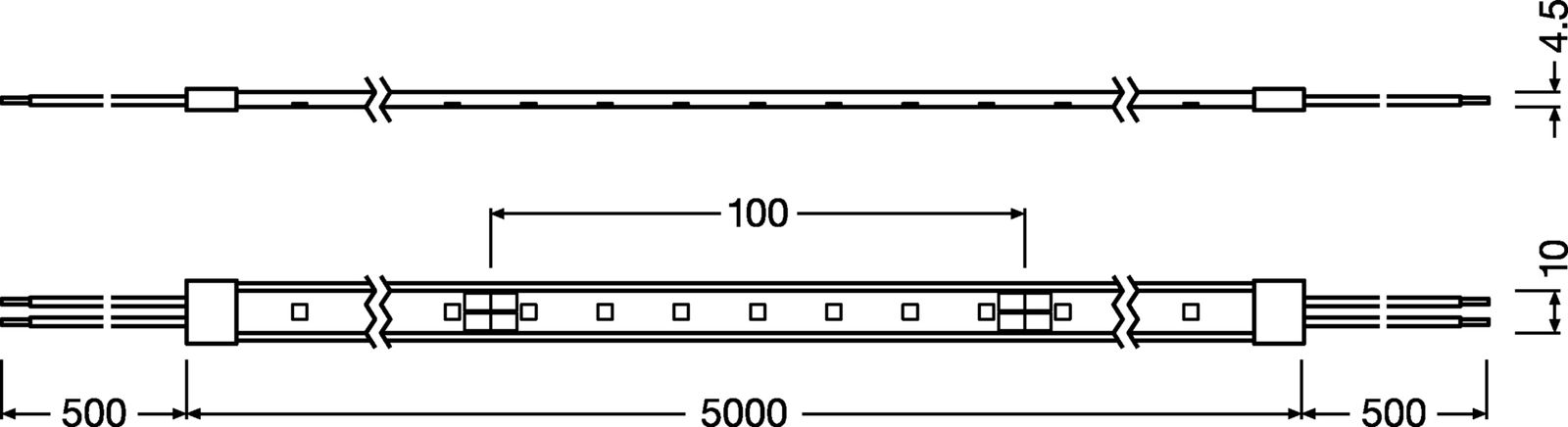 LED-Lichtband 5,4W/m ws 6500K 70Stk/m IP66 DC LED nicht austauschbar 5000mm
