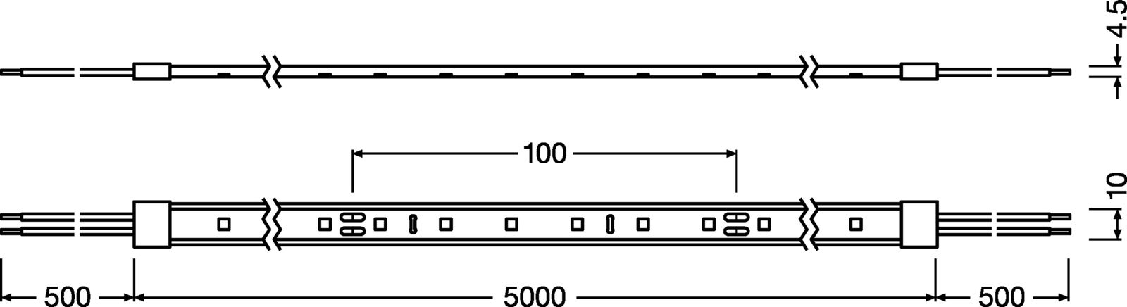 LED-Lichtband 5,5W/m ws 3000K 60Stk/m IP65 DC LED nicht austauschbar 5000mm