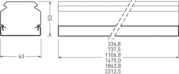 Blindabd ws E-Line Fix Kst L737mm B62mm