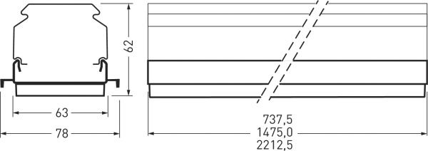 LED-Geräteträger 47W E-Line Fix 6500K ws 8400lm 1LED elektr.Trafo IP20