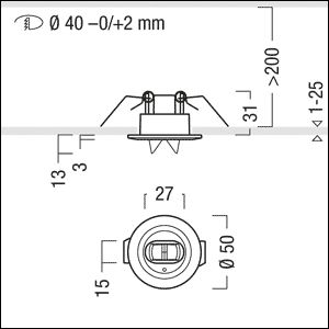 LED-Sicherheitsleuchte 3,9W 4000K 332lm IP40 EB 2LEDs Einb ÜberwBaust zentral