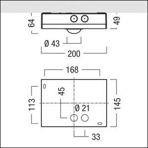 LED-Sicherheitsleuchte 4,5W 4000K 307lm IP65 2LEDs Deckenanb ÜberwBaust zentral