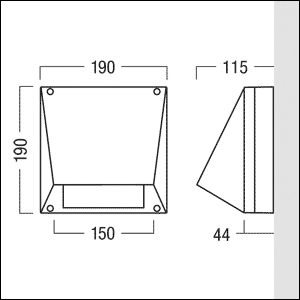 LED-Sicherheitsleuchte 3,4W 6500K 360lm IP65 2LEDs Wandanb ÜberwBaust zentral