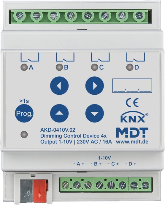 Lichtsteuergerät KNX REG 4TE 1-10V 4Ausg Schnittstelle 1-10 V