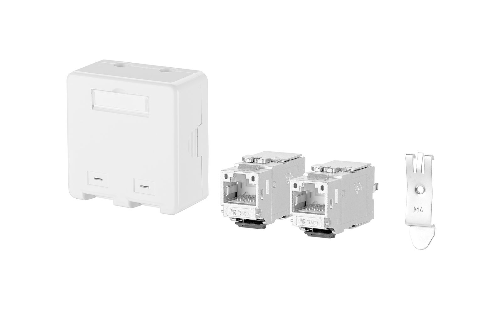 REG-Anschlussdose Cat6A 1xRJ45 IDC rws Schneidklemme IDC m.Staubschutz