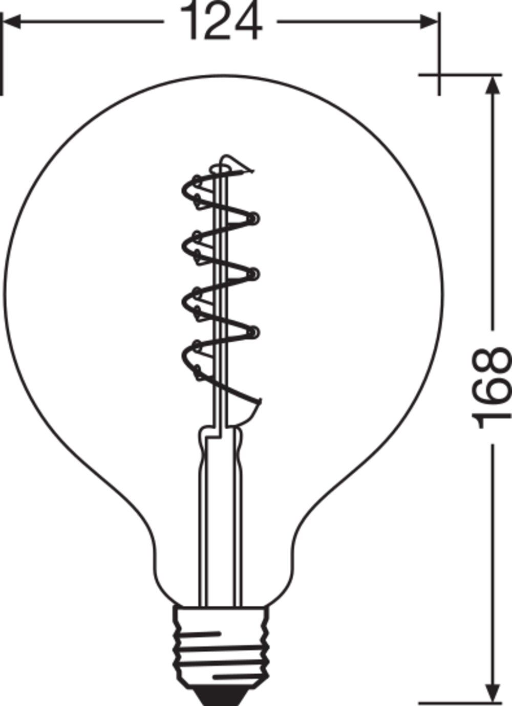 LED-Kugellampe FM E27 Vintage 1906 4W ws 2000K Filamentlampe 250lm G kl dimmbar