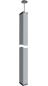 Installationssäule Alu 3400-3700mm rechteck spannen RAL9016 nass_lack