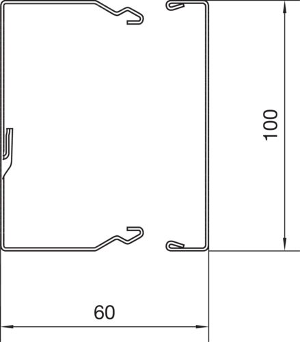 Leitungsführungskanal ST 60x100x2000mm ver-ws vz LF-K hfr f.Funktionserh