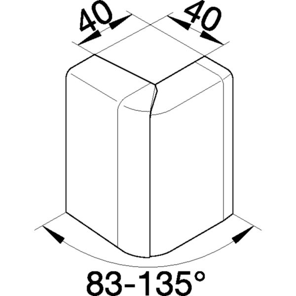 Außeneck SL-K 80mm Kst 83-135° ver-ws HFT RAL9016 hfr