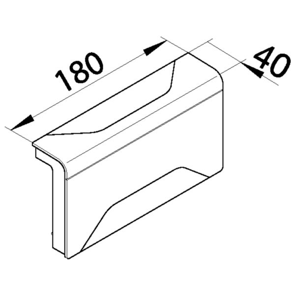 Übergangsstück SL-K ver-w ver-ws80x20mm LF-K RAL9016 hfr