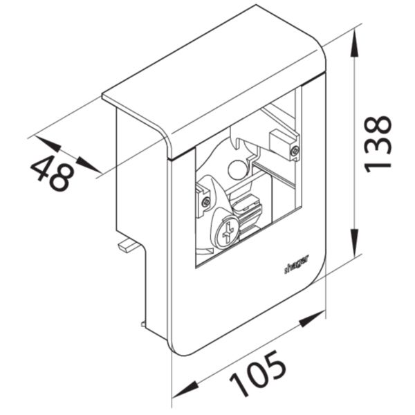 Geräteträger SL-K 1f ver- 80x20mm Standard hfr