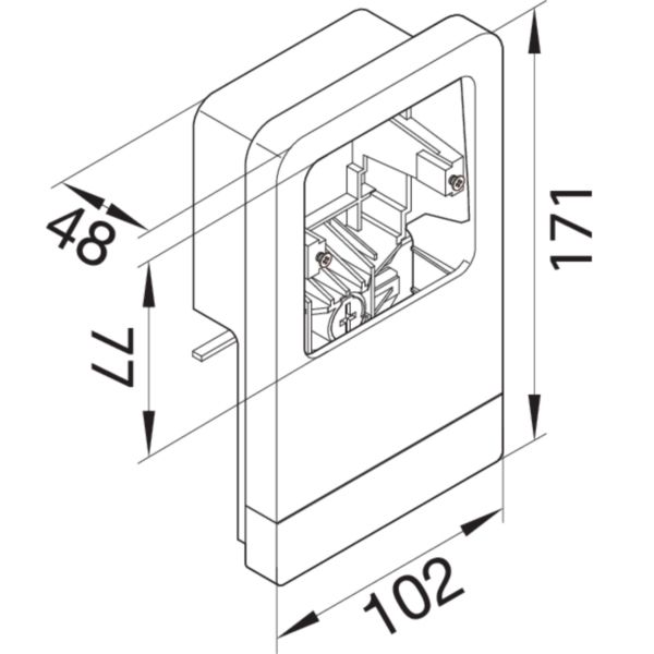 Geräteträger SL-K 1f ver- 80x20mm Standard hfr