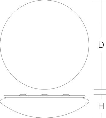 LED-Sensorleuchte FlatPolymero 13W 3000K 1150lm ws Konv IP40 BWM Ø360x100mm