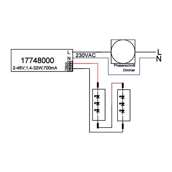 LED-Steuerung 1,4-32W 700mA 45,7V IP20 dim Dimmung Phasenabschnitt Kstgeh dyn