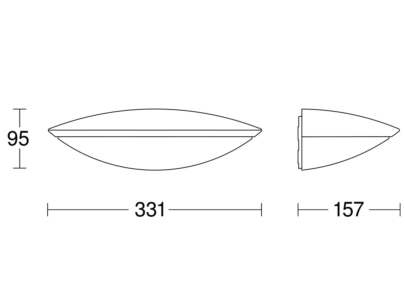 LED-Sensorleuchte 9,7W 3000K 707lm anth Konv IP44 BWM 95x331x157mm