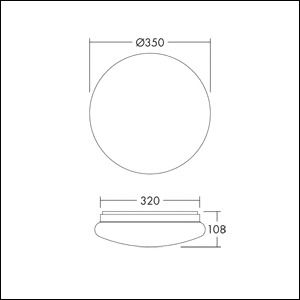 LED-Kunststoffleuchte 15W 3000-4000K 1450lm ws Konv IP44 Ø350x108mm