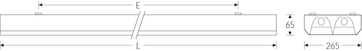 LED-Rasterleuchte ws IP20 G13 1210x240x60mm
